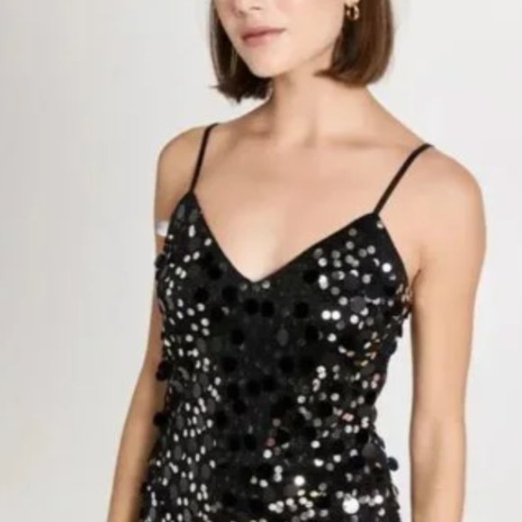 Ramy Brook Tanya Black Sequin Bodycon Mini Cocktail Dress $465 NWT - Picture 3 of 9